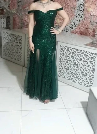 Robe longue verte Kalinnu soirée mariage bal cérémonie paillettes sequins Taille S NEUVE, marca: marque indépendante, estado: Muito bom, tamanho: S / 36 / 8, €129.00, €136.15 inclui Proteção do Comprador