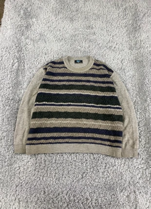 Crewneck striped pattern textured knit sweater vintage retro 2000s style, marque: Vintage Dressing, état: Très bon état, taille: XL, 18,00 €, 19,60 € Protection acheteurs incluse