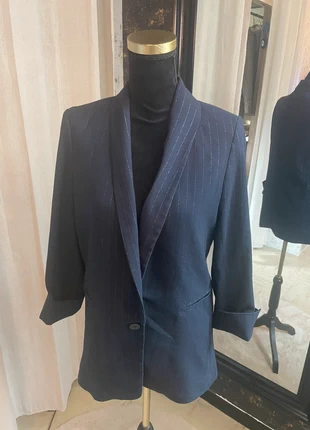 Blazer bleu marine rayé Camaïeu 38/40, marca: Camaïeu, estado: Muito bom, tamanho: L / 40 / 12, €8.00, €9.10 inclui Proteção do Comprador