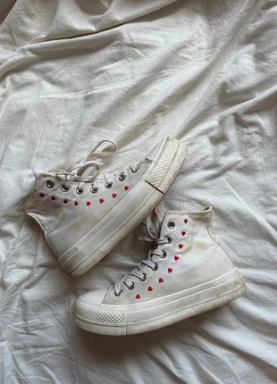 Platform Converse embroidery – Valentine’s Collection, brand: Converse, condition: Good, size: 4, £20.00, £21.70 includes Buyer Protection