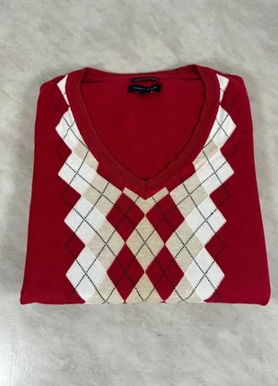 Pull Tommy Hilfiger homme Taille M rouge col V argyle losanges chic rare collector Code 294N, brand: Tommy Hilfiger, condition: Very good, size: M, €28.00, €30.10 includes Buyer Protection Pro