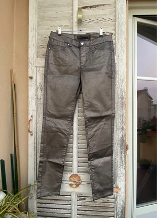 Pantalon droit enduit marron brillant Karen Millen – élégant et moderne, marca: Karen Millen, estado: Muy bueno, tamaño: L / 40 / 12, 8,50 €, 9,63 € Protección al comprador incluida