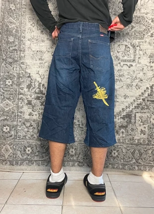 Jort baggy large brodé doré vague japonaise handmade streetwear hip-hop y2k skater taille 30US, merk: JNCO, staat: Heel goed, maat: M, € 40,00, € 42,70 inclusief Kopersbescherming Pro
