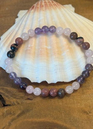 Bracelet Sommeil – Quartz Rose, Améthyste & Rhodonite (18 cm), marca: les joyaux d’ici, estado: Muy bueno, 22,00 €, 23,80 € Protección al comprador Pro incluida