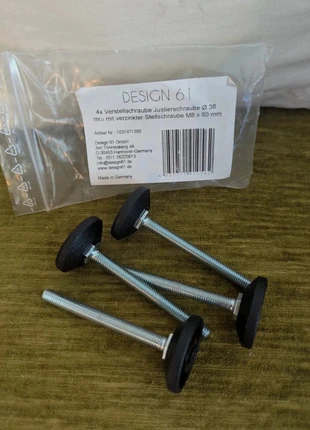 4 vis/pied de réglage Ø 38 mm – M8 × 80 mm – Neuf avec étiquette, estado: Nuevo con etiquetas, 10,00 €, 11,20 € Protección al comprador incluida