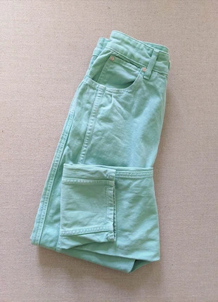 Jean droit taille haute SANDRO vert d'eau menthe, marca: Sandro, estado: Satisfatório, tamanho: XS / 34 / 6, €20.00, €21.70 inclui Proteção do Comprador