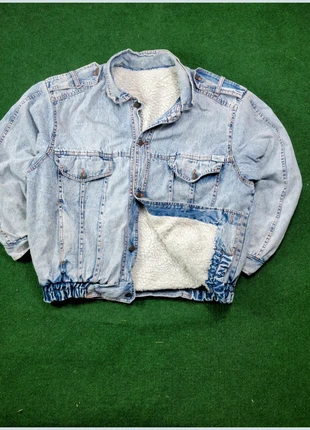 Jeans Jacket veste en jeans epaisse intérieur moltoné  effet délavé vintage 90s Taille L oversize, marca: Vintage Dressing, estado: Muito bom, tamanho: L, €27.00, €29.05 inclui Proteção do Comprador Pro
