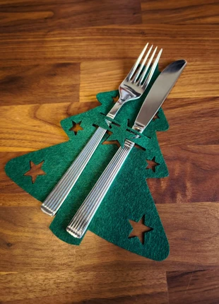 🎄Pack de 12 portacubiertos navideños color verde🎄, merk: Local, staat: Nieuw zonder prijskaartje, € 6,00, € 7,00 inclusief Kopersbescherming