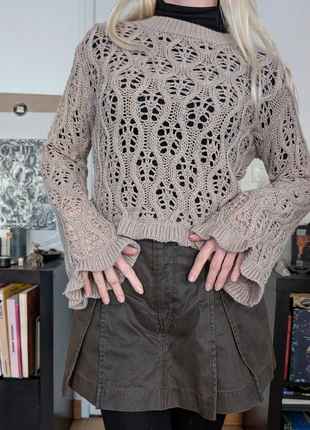 Pull cropped ajouré maille dentelle romantique fairy grunge light academia cottage core printemps, marke: Vintage, zustand: Sehr gut, größe: S / 36 / 8, 10,00 €, 11,20 € inklusive Vinted-Käuferschutz