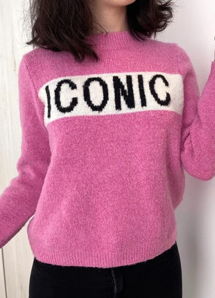 Pull en Maille Rose/Blanc avec Inscription sur le Devant || S (36), marque: Primark, état: Très bon état, taille: S / 36 / 8, 5,50 €, 6,48 € Protection acheteurs incluse