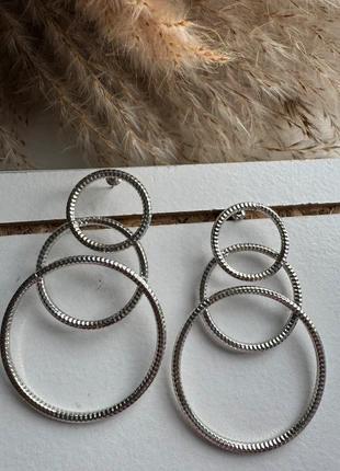 Silver Triple Hoop Textured Earrings, condition: New without tags, £8.50, £9.63 includes Buyer Protection Pro
