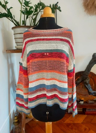 Pull en mailles ajourées à rayures multicolore Zadig & Voltaire T.M, marca: Zadig & Voltaire, estado: Muy bueno, tamaño: M / 38 / 10, 89,00 €, 94,15 € Protección al comprador incluida