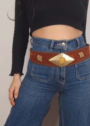 Ceinture en cuir marron Vintage 70s 80s, marque: Vintage, état: Très bon état, taille: 85 cm, 20,00 €, 21,70 € Protection acheteurs (Pro) incluse