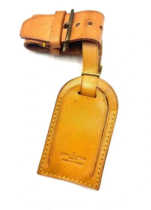 Louis Vuitton porte-adresse en cuir vachetta naturel – tag de bagage/Name tag vintage, brand: Louis Vuitton, condition: Very good, €34.90, €37.35 includes Buyer Protection