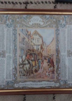Vintage cadre 1924 affichette almanach des postes, condition: Good, €5.00, €5.95 includes Buyer Protection
