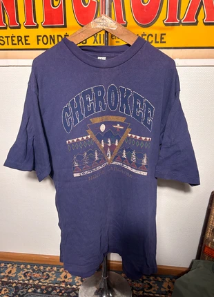 T-shirt vintage Cherokee North Carolina – Made in USA, marca: Fruit of the Loom, estado: Muito bom, tamanho: XL, €18.00, €19.60 inclui Proteção do Comprador