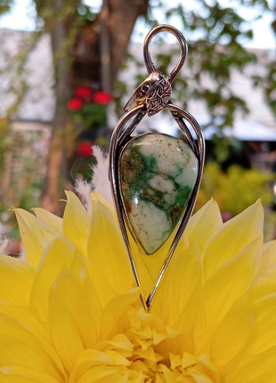 Sublime pendentif athypique argent sterling et pierre Chrysoprase sertie, marca: argent sterling, estado: Muito bom, €33.65, €36.03 inclui Proteção do Comprador Pro