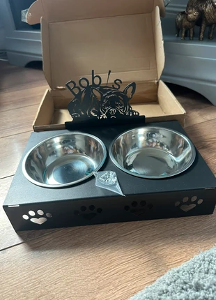 French bull dog ,double dog food bowls with the name “Bob”, condition: New with tags, £8.00, £9.10 includes Buyer Protection