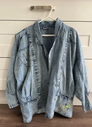 batwing stonewash denim jacket 80s vintage with beading, brand: lankin, condition: New without tags, size: M / 10, £30.00, £32.20 includes Buyer Protection