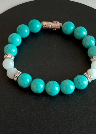 Bracelet aigue-marine et turquoise apporte amour lithothérapie, merk: pierre aigue-marine, staat: Nieuw zonder prijskaartje, € 12,00, € 13,30 inclusief Kopersbescherming Pro