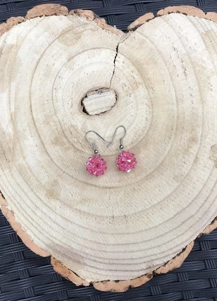 Boucles d’oreilles rondes rose, brand: Fait Main, condition: Very good, €10.00, €11.20 includes Buyer Protection
