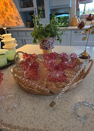 Cranberry glass epergne, brand: Glass, condition: Very good, €75.00, €79.45 includes Buyer Protection