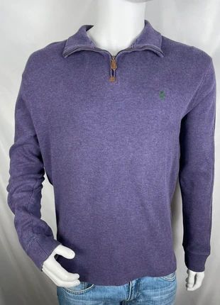 Pull quarter/half zip Ralph Lauren col camionneur violet logo brodé vert taille M. D3-05, brand: Ralph Lauren, condition: Very good, size: M, €44.00, €46.90 includes Buyer Protection