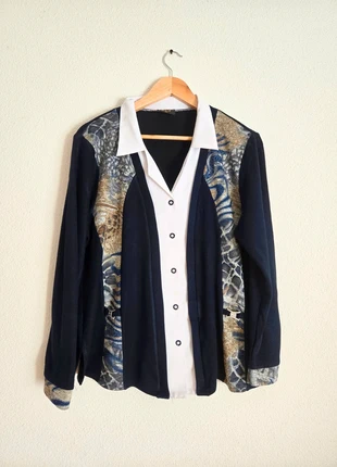 Chemise motif vintage look étudiant british style style rétro académique uniform style, marca: Top Vintage, estado: Satisfatório, tamanho: L / 40 / 12, €12.00, €13.30 inclui Proteção do Comprador