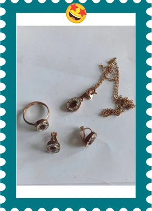 Parure complète en grenat véritable - Bague, boucles d'oreilles et pendentif certifiés, état: Très bon état, 75,00 €, 79,45 € Protection acheteurs (Pro) incluse