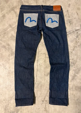 Jean Evisu bleu marine Daicock Seagull printed denim straight pant japan X14-11, marque: Evisu, état: Très bon état, taille: XL / 42 / 14, 59,90 €, 63,60 € Protection acheteurs incluse