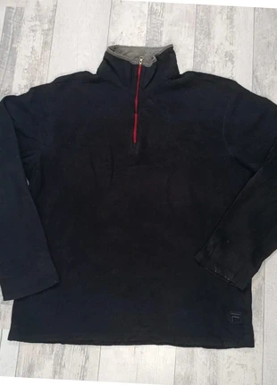 Fleece polaire fine Fila quart de zip Polartec Vintage Logo brodé noir ton sur ton taille M, brand: FILA, condition: Good, size: M, €10.00, €11.20 includes Buyer Protection