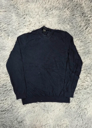 Pull rétro Hugo Boss bleu marine col rond laine italienne Finest Yarn taille XL classique, brand: Hugo Boss, condition: Very good, size: XL, €20.00, €21.70 includes Buyer Protection Pro