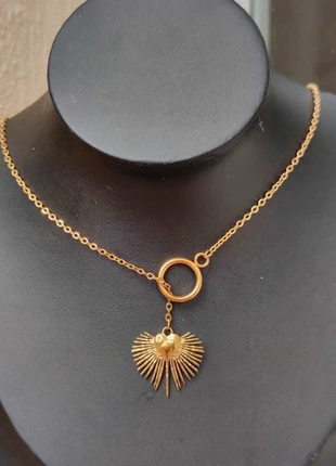 Collier chic ajustable à anneau et cœur sacré scintillant, ex-voto en Acier inoxydable, brand: bohème chic, condition: New without tags, €11.50, €12.78 includes Buyer Protection Pro