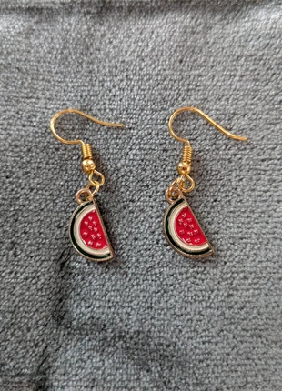 Cute gold watermelon dangle drop quirky earrings New, condition: New without tags, £3.00, £3.85 includes Buyer Protection