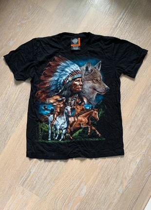 Vintage rock Eagles Indians nature printed tee, merk: Rock Eagle, staat: Heel goed, maat: M, € 20,00, € 21,70 inclusief Kopersbescherming Pro