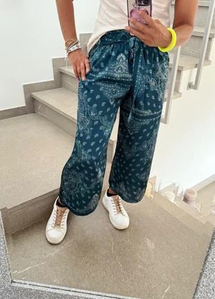 Pantaloni palazzo verdi ottanio boho, marque: Palazzo, état: Neuf sans étiquette, taille: S / 36 / 8, 5,00 €, 5,95 € Protection acheteurs incluse