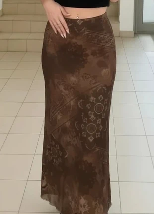Jupe longue marron motifs floraux – Taille S, marque: UmbraLace, état: Très bon état, taille: S / 36 / 8, 28,80 €, 30,94 € Protection acheteurs incluse