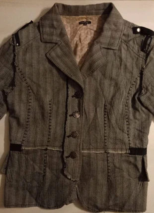 Veste cintrée grise rayée Et Compagnie 100% coton, marque: Et Compagnie, état: Très bon état, taille: S / 36 / 8, 10,00 €, 11,20 € Protection acheteurs incluse
