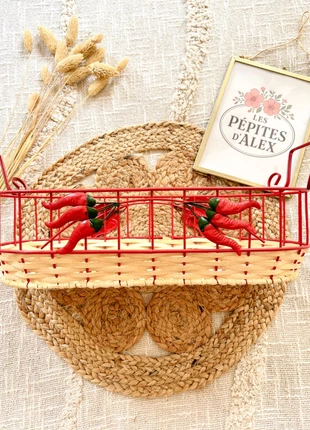 Panier de rangement déco piment – état neuf, marca: Le Petit Basque, estado: Novo sem etiquetas, €10.00, €11.20 inclui Proteção do Comprador