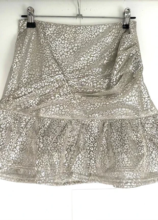 Jupe à volants argentée brillante Charlior taille S, merk: charlior, staat: Nieuw met prijskaartje, maat: S / 36 / 8, € 16,00, € 17,50 inclusief Kopersbescherming