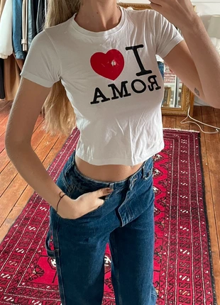 Baby tee I love Roma, brand: Love, condition: Good, size: XS / 34 / 6, €4.00, €4.90 includes Buyer Protection
