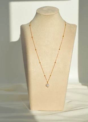 Collier en acier inoxydable doré et perle de culture, état: Très bon état, 14,00 €, 15,40 € Protection acheteurs (Pro) incluse