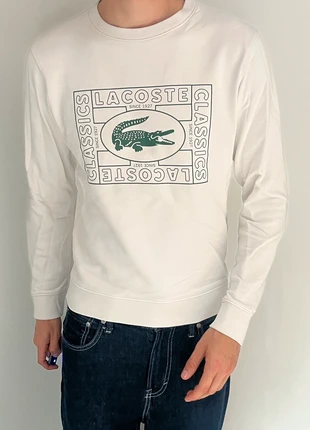 Sweat Lacoste blanc logo brodé taille/XS | Crewneck Lacoste, marque: Lacoste, état: Très bon état, taille: XS, 55,00 €, 58,45 € Protection acheteurs incluse