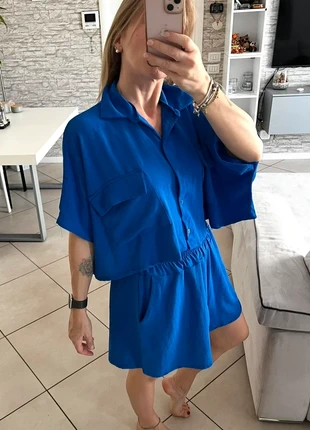 Y2k meraviglioso completo blu chemise short barmuda camiseta, estado: Novo sem etiquetas, tamanho: Tamanho único, €22.00, €23.80 inclui Proteção do Comprador