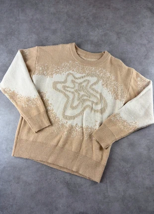 Pull oversize, knit Y2K en coton crème et beige à motif en relief - 2000's, brand: Aesthetic, condition: Very good, size: L, €35.00, €37.45 includes Buyer Protection Pro