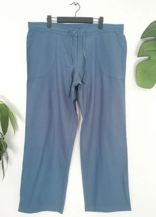 Pantalon decontracté à jambes larges en lin et coton Bonprix Taille 48, marke: Bonprix, zustand: Sehr gut, größe: 4XL / 48 / 20, 19,00 €, 20,65 € beinhaltet Vinted-Käuferschutz Pro