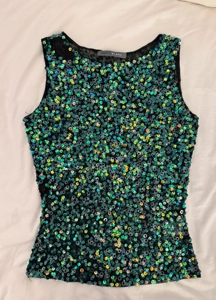 Marie blanc sequin top, merk: Marie Blanc, staat: Veelgebruikt, maat: S / 36 / 8, € 12,00, € 13,30 inclusief Kopersbescherming