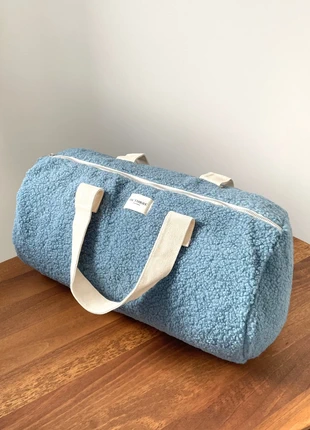 Octobre Édition Sézane Limited Edition Vintage Blue Polar Fleece Teddy Bowling Bag, brand: Octobre Editions, condition: New without tags, £28.00, £30.10 includes Buyer Protection