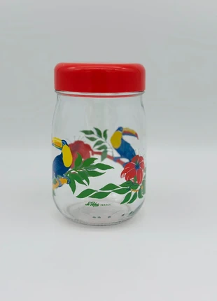 Vintage French Le Parfait Glass Storage Jar With Lid 80s Toucan Tropical, brand: Le parfait, condition: Very good, £16.50, £18.03 includes Buyer Protection