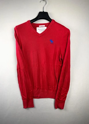 Pull en maille Col V Logo brodé - Abercrombie & Fitch, marque: Abercrombie & Fitch, état: Bon état, taille: L / 40 / 12, 14,90 €, 16,35 € Protection acheteurs incluse